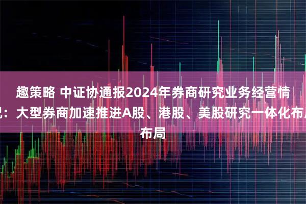 趣策略 中证协通报2024年券商研究业务经营情况：大型券商加速推进A股、港股、美股研究一体化布局