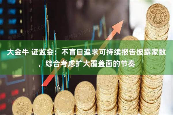 大金牛 证监会：不盲目追求可持续报告披露家数，综合考虑扩大覆盖面的节奏
