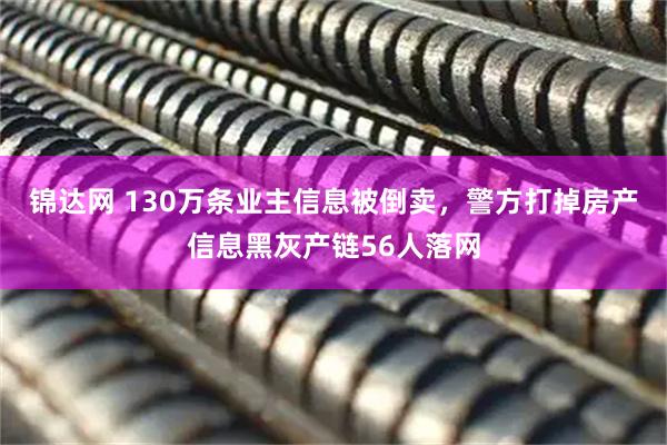 锦达网 130万条业主信息被倒卖，警方打掉房产信息黑灰产链56人落网