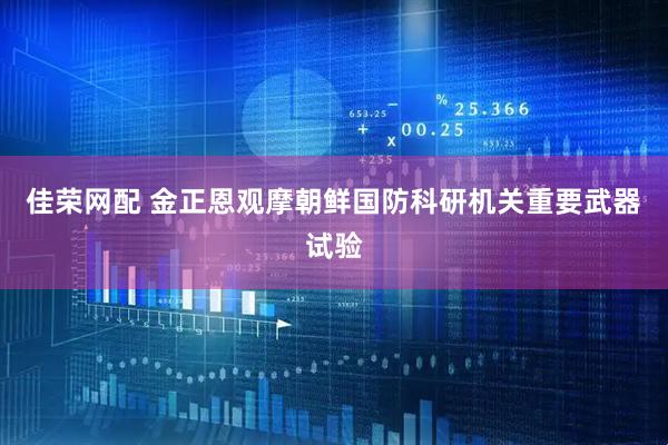 佳荣网配 金正恩观摩朝鲜国防科研机关重要武器试验