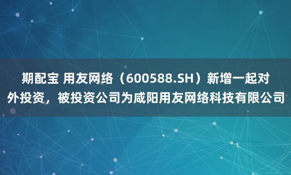 期配宝 用友网络（600588.SH）新增一起对外投资，被投资公司为咸阳用友网络科技有限公司